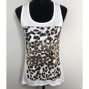 Cheetah “LOVE” Gold-Printed Sleeveless Top